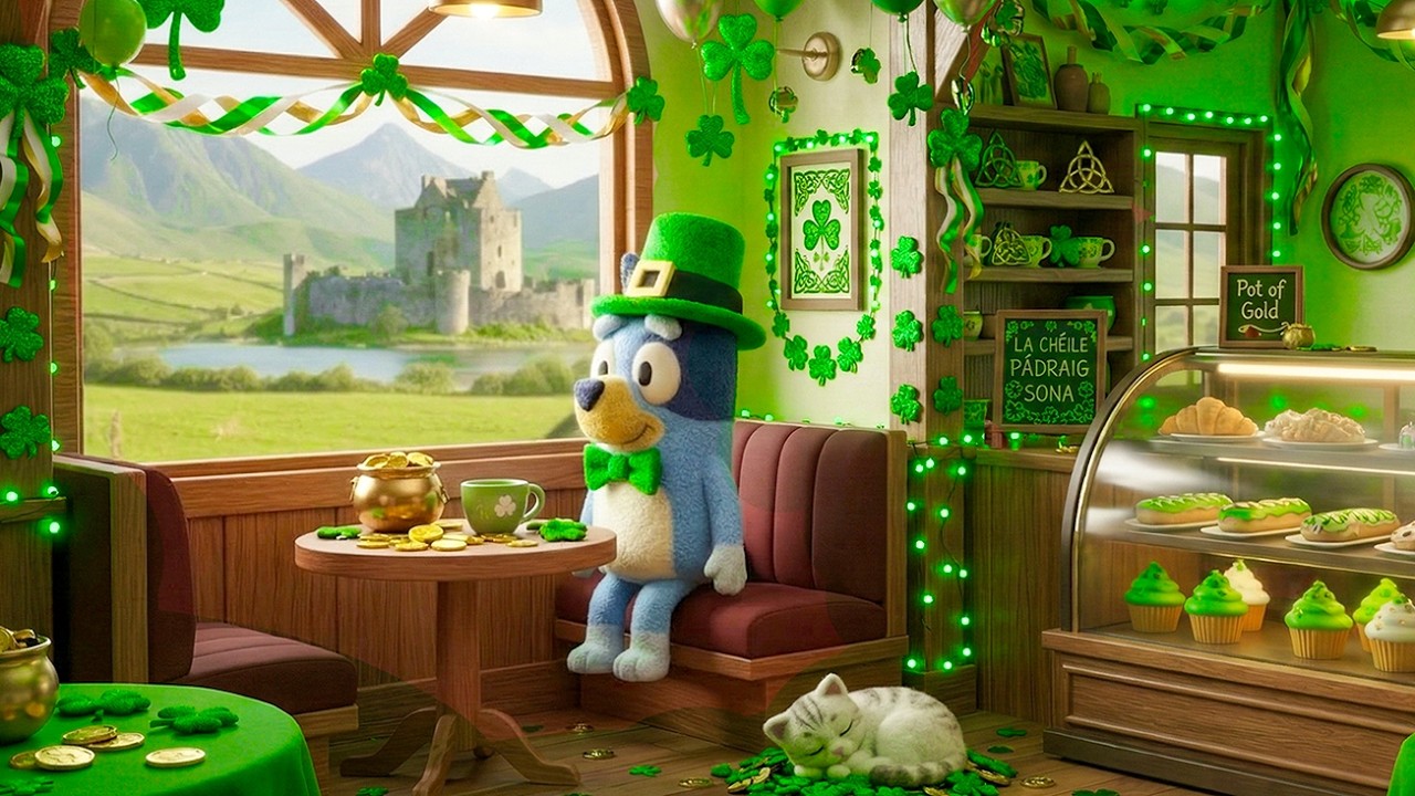 Peaceful St. Patrick's Day with Bluey ☘️ Calm Lofi Jazz for Chill, Rest & Happy Time