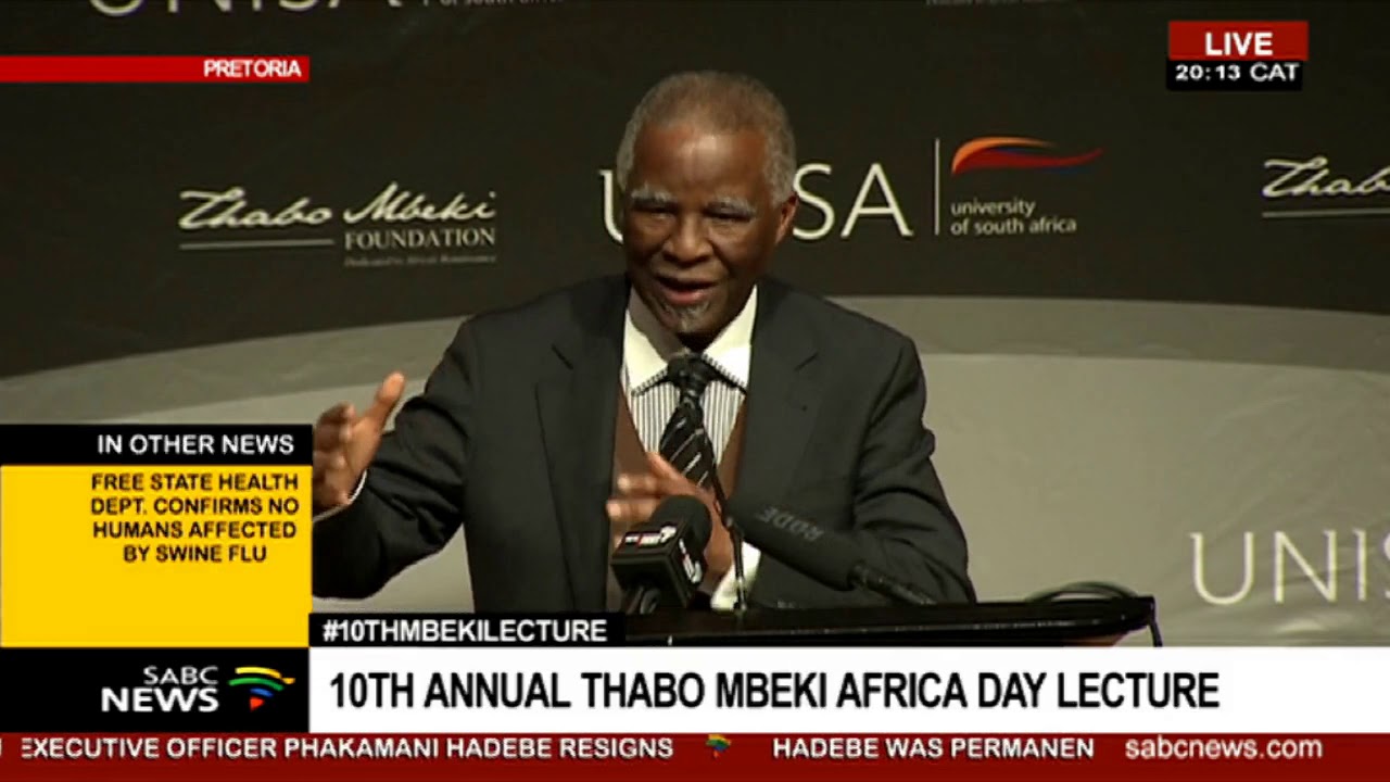 Former Pres. Thabo Mbeki introduces former Prime Minister of Ethiopia Hailemariam Dessalegn Boshe