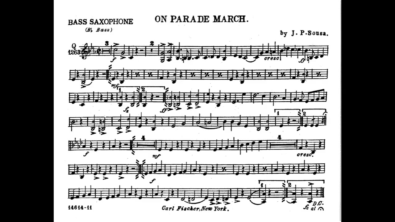 ON PARADE MARCH - BASS SAX