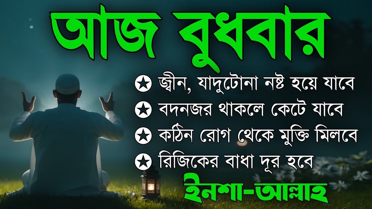 আজ বুধবার | জীন, ভুত, রোগ, দুশ্চিন্তা, বদনজর, রিজিকের বাধা দুর হবে | Listen every wednesday