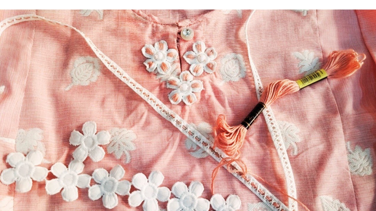 Baby Frock Design with lace / baby dress 👗 desinge ideas in for easy way #babyfrockdesign 