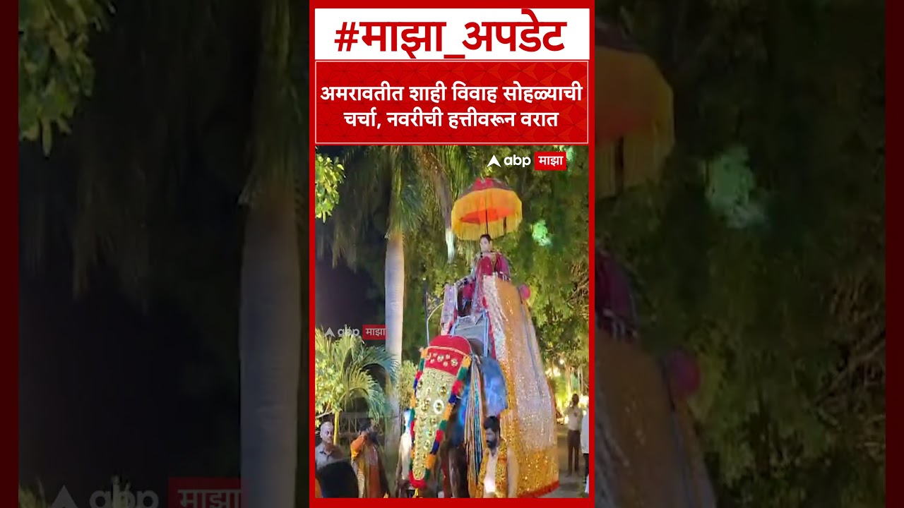 Amravati Elephant Entry : अमरावतीत शाही विवाह सोहळ्याची चर्चा, नवरीची हत्तीवरून वरात