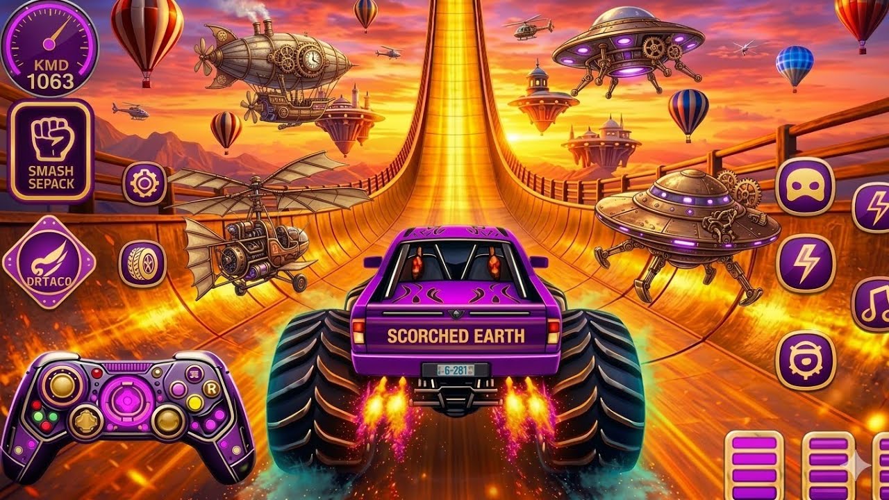 🚨Monster Truck Mega Ramp Extreme Racing Mega Ramp Extreme stunts 💥
