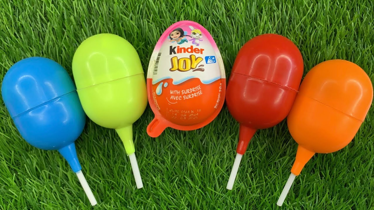 🌈 Satisfying Video | Kinder Surprise and Corby FunEgg ASMR Opening - YummyRainbow Candy Lollipops