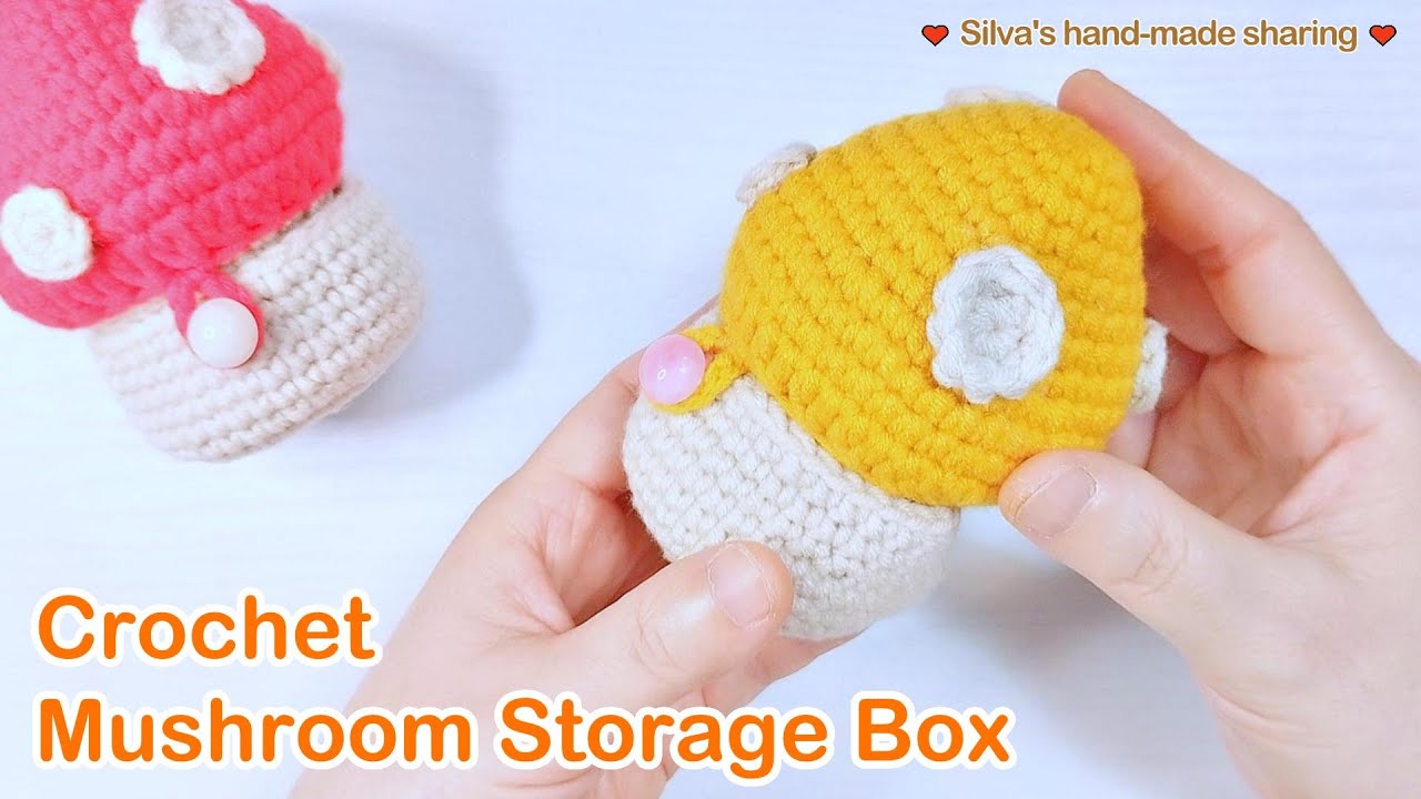 Cute! Crochet Mushroom Storage Box / Useful Pin Cushion