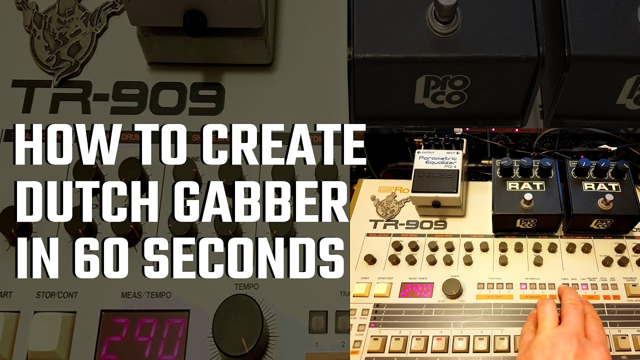🔥 HOW TO CREATE 90´S DUTCH GABBER IN 60 SECONDS 🔥 TR-909 + TB-303 