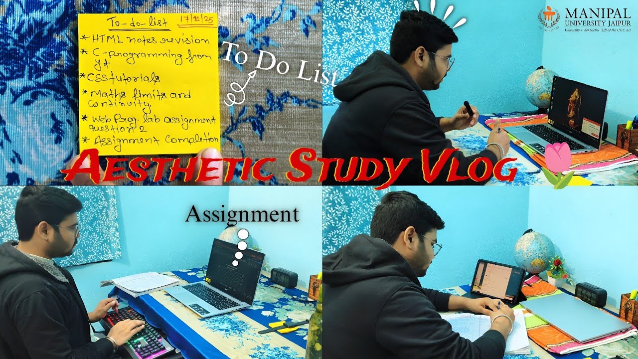 Aesthetic Study vlog💐| BCA Student Study Vlog | BCA From Online Manipal 😊