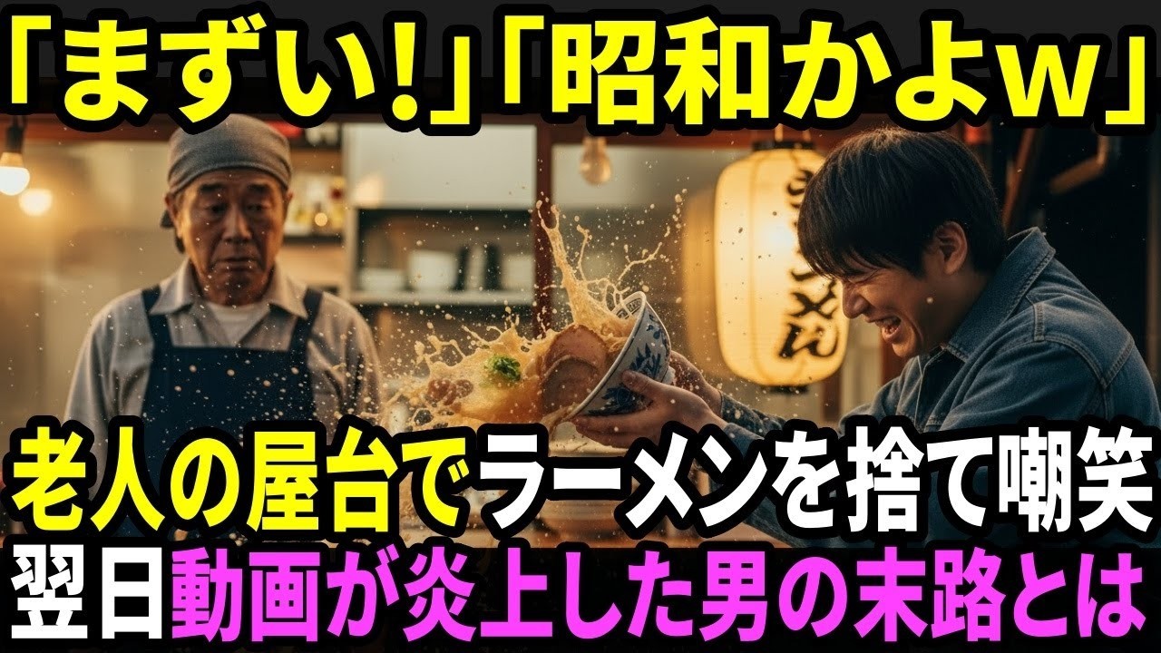 「まずい」「昭和かよww」老人の屋台でラーメンを捨てた炎上系ユーチューバー──すべてを失った男を待っていた結末とは