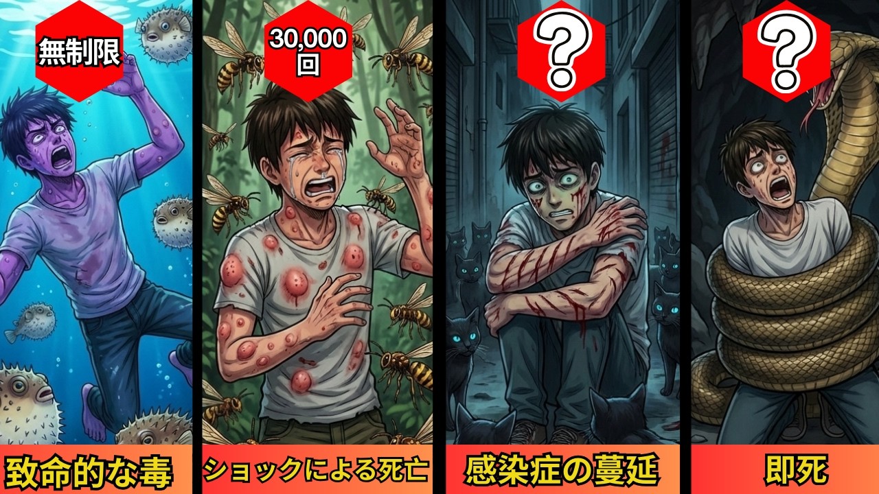 比較：何口食べたら死ぬ？