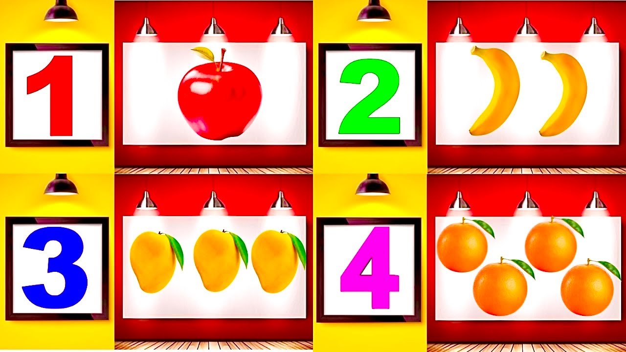 Learn 1 to 10 Counting with Fruits 🍎🍌 | 123Number Names | 1234 Counting for Kids |cartoon video