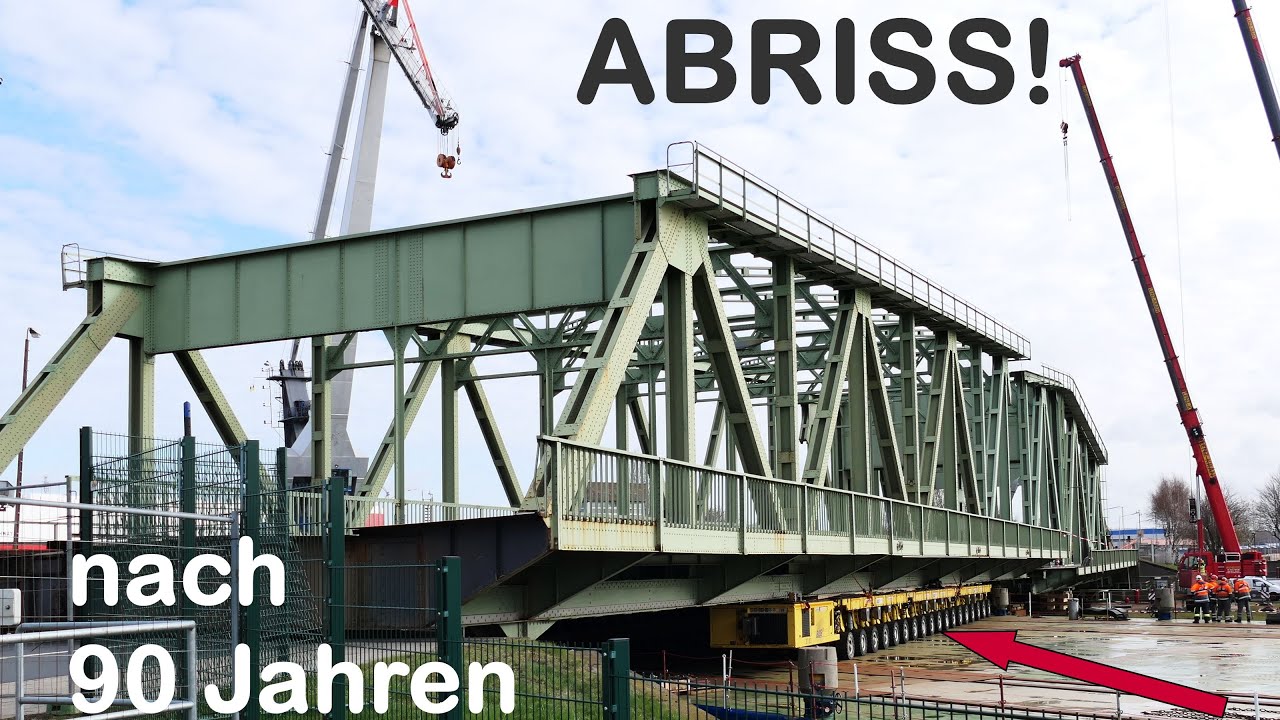 Abriss der Drehbrücke Bremerhaven - Havarie nach 90 Jahren Dienstzeit