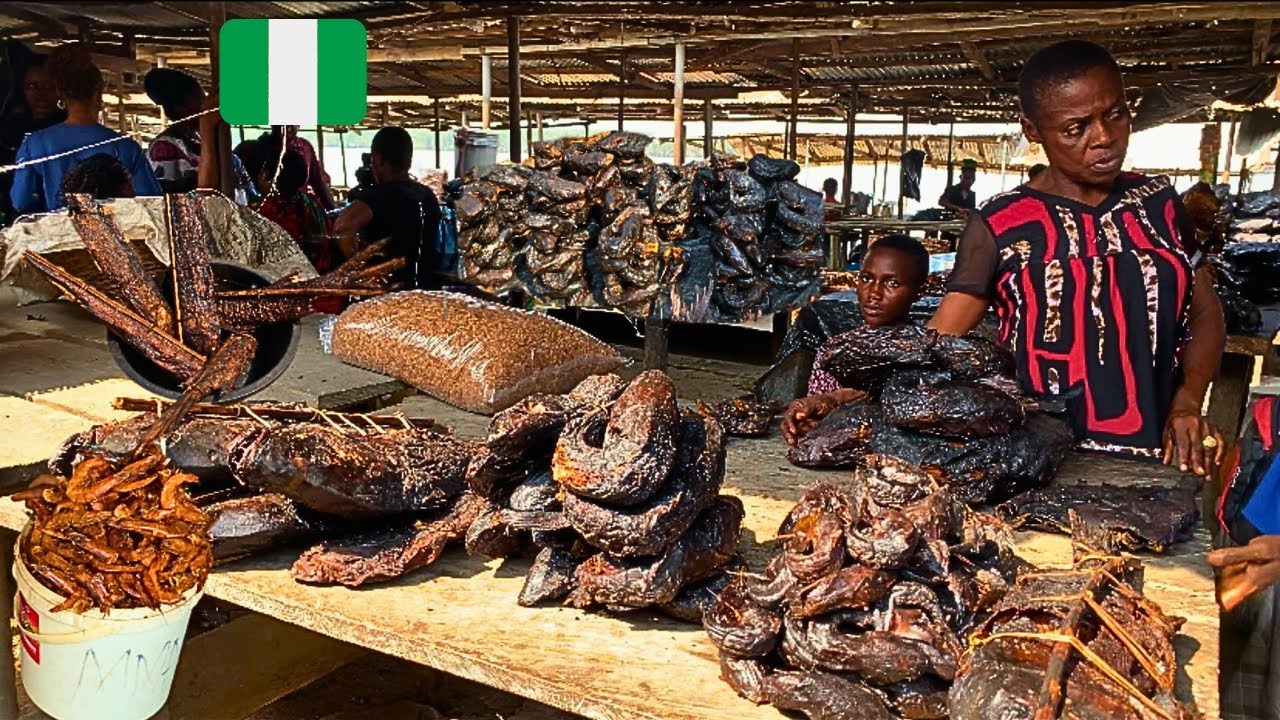 Oron Crayfish and Fish Market Nigeria West Africa