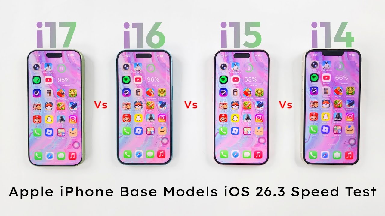 iPhone 17 vs 16 vs 15 vs 14 - iOS 26.3 ULTIMATE Speed Test 🚀