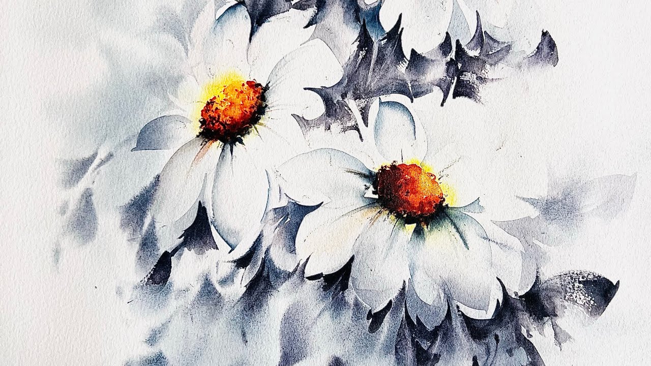 How to paint white flowers with watercolor?