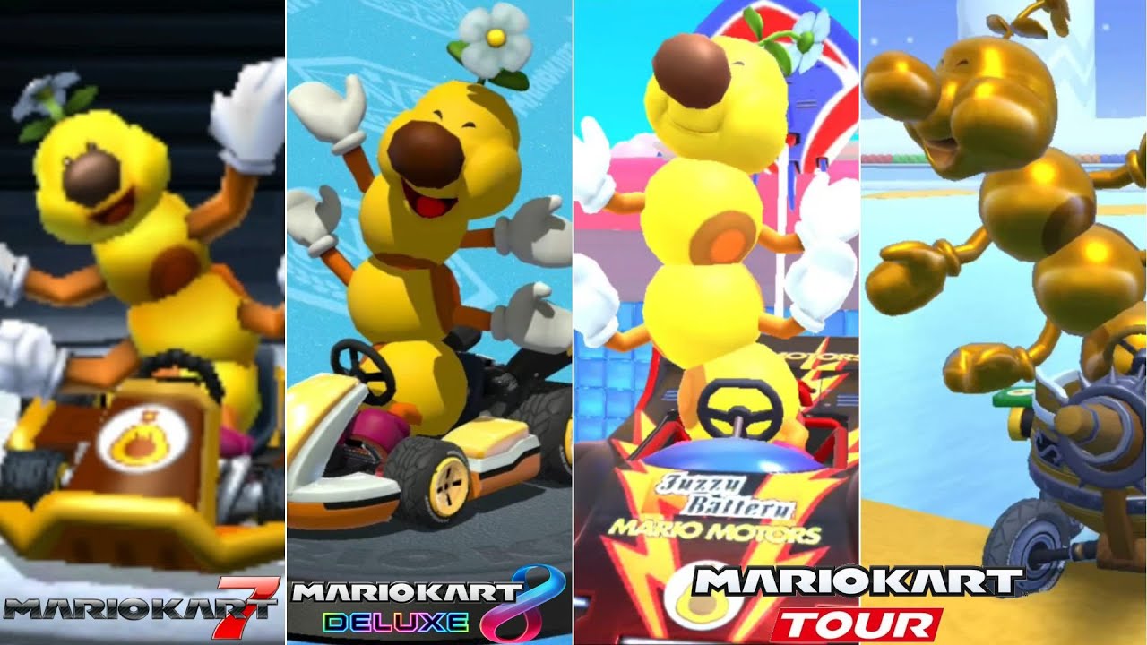Evolution Of Wiggler Characters In Mario Kart Games [2011-2023]