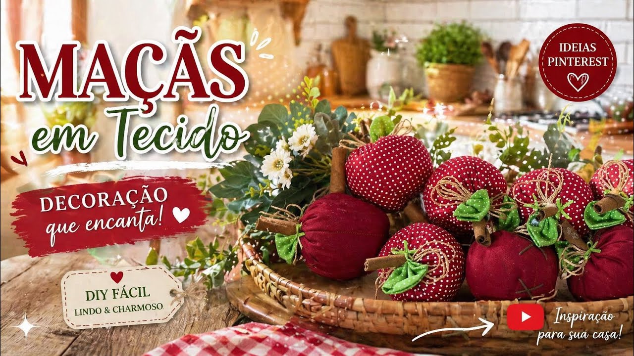 Maçãs em tecidos ! Passo a passo