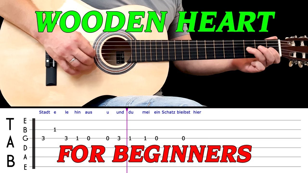 WOODEN HEART | Easy guitar melody lesson for BEGINNERS (with tabs) - Elvis Presley