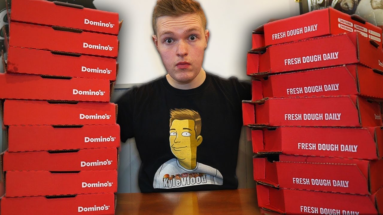 ONE GUY VS EVERY DOMINO'S PIZZA CHALLENGE! | 11,600 CALORIES | Vs Beard Meats Food
