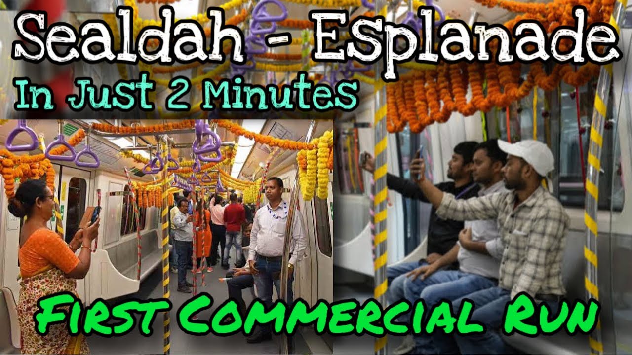 Esplanade to Sealdah in Just 2 minutes 😍 | First Commercial Run | Kolkata Green Line Metro 
