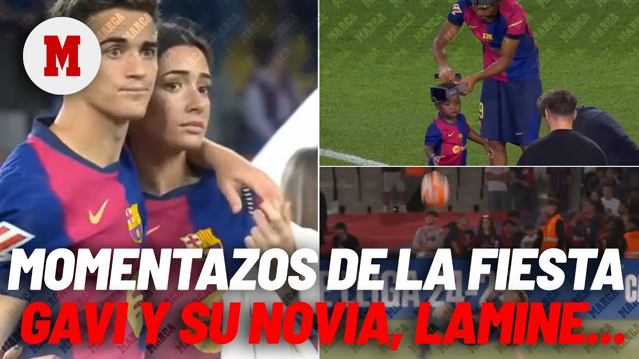 Los 5 momentazos de la fiesta del Barça: el de Gavi con su novia se va a hacer viral I MARCA
