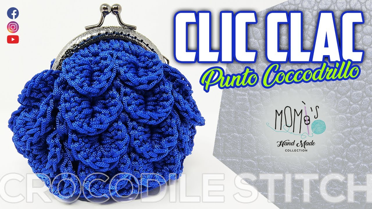 CLIC CLAC UNCINETTO - PUNTO COCCODRILLO || EASY CROCHET COIN PURSE - CROCODILE STITCH 🌻 Momì's 🌻