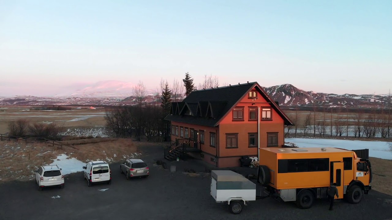 Aerial tracking and dolly shots of the Icelandic Countryside