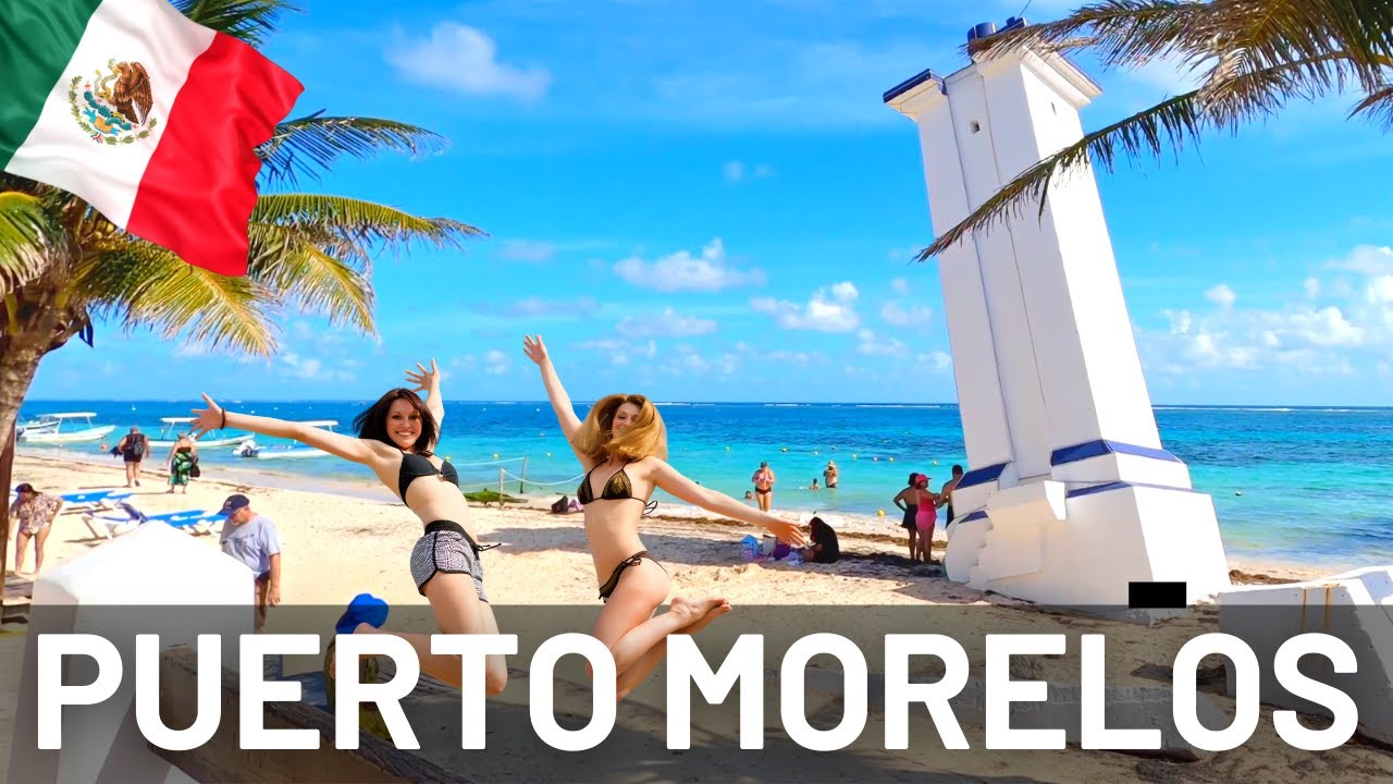 Puerto Morelos Beach Walking Tour 🇲🇽 Mexico 4K Walk at the Beach
