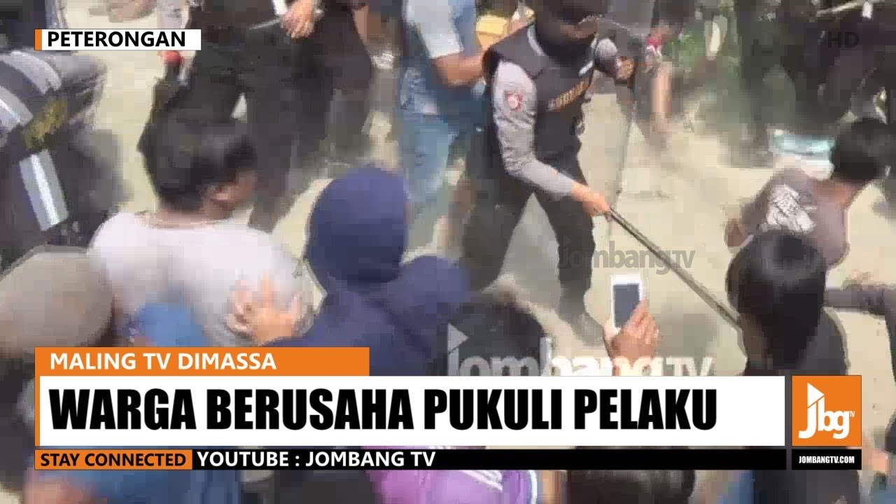 MALING TV DI PETERONGAN DIHAJAR WARGA