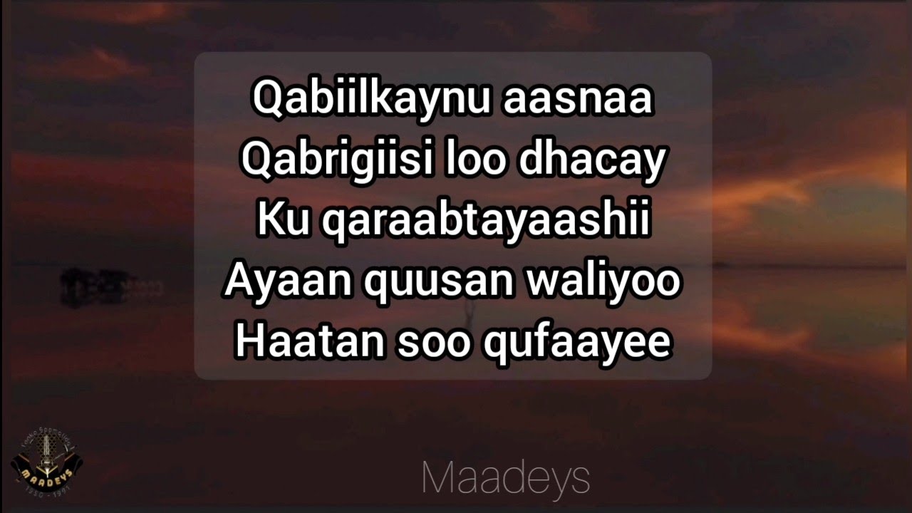 HEES | (QIIRO) Qabiilkaynu aasnaa | Saciid Mire Xaydar | Original +Lyrics