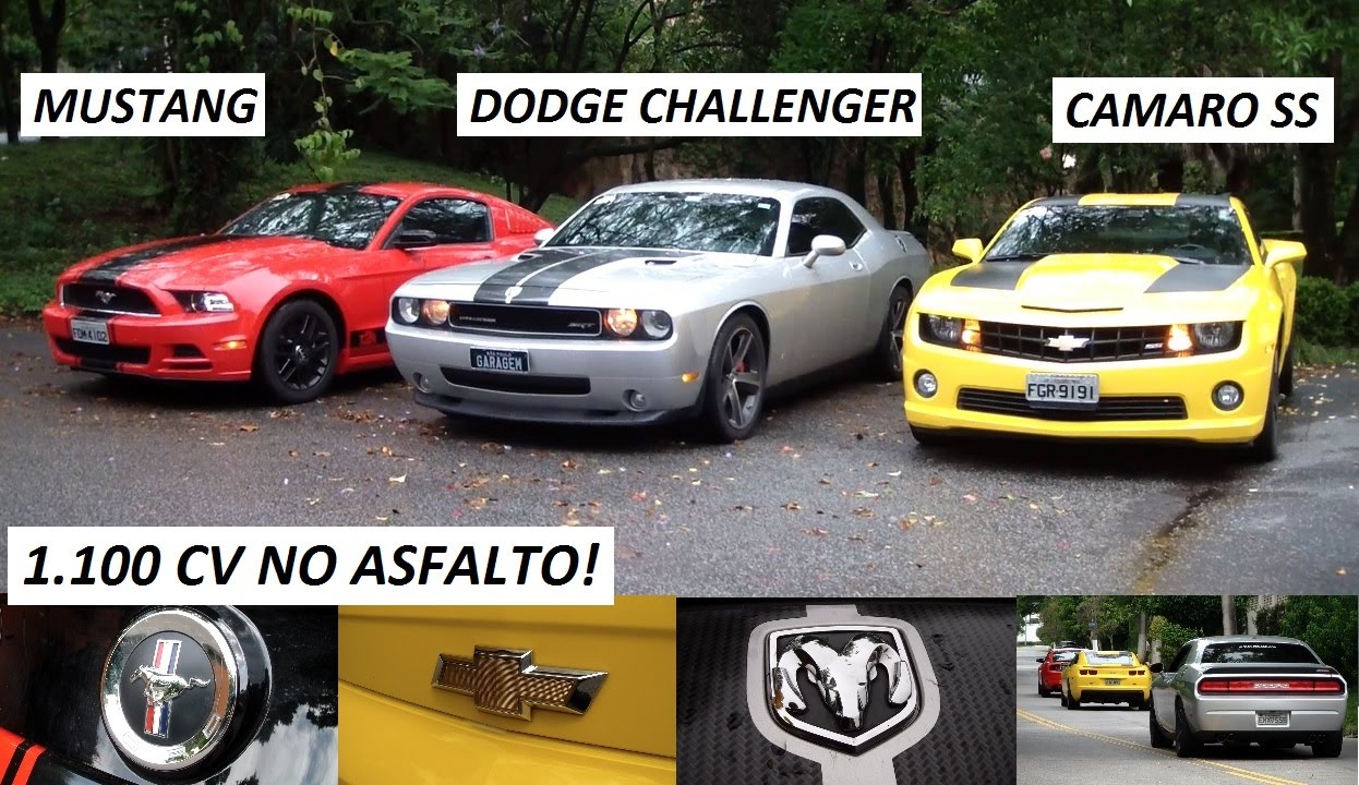 Garagem do Bellote TV: Mustang, Dodge Challenger SRT8 e Camaro SS (T2A Clube)