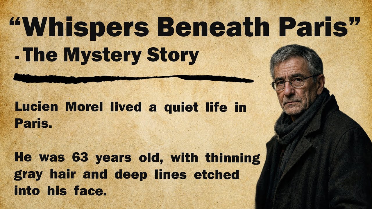 English Mystery Story for Listening: Whispers Beneath Paris 🕵️ | Graded Reader ✅