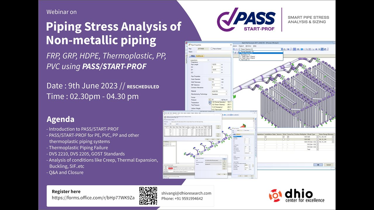 Webinar on Piping Stress Analysis of NON-METALLIC Piping using PASS/START-PROF