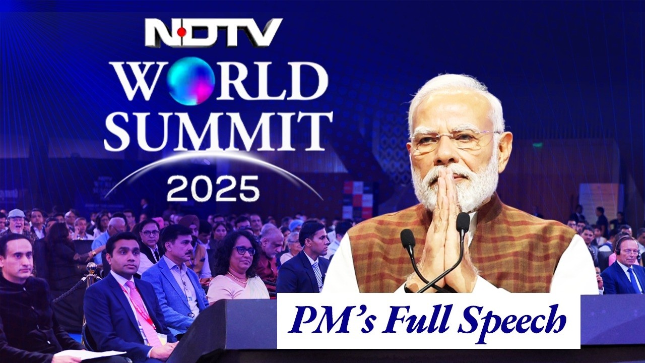 PM Modi addresses the NDTV World Summit 2025 in New Delhi