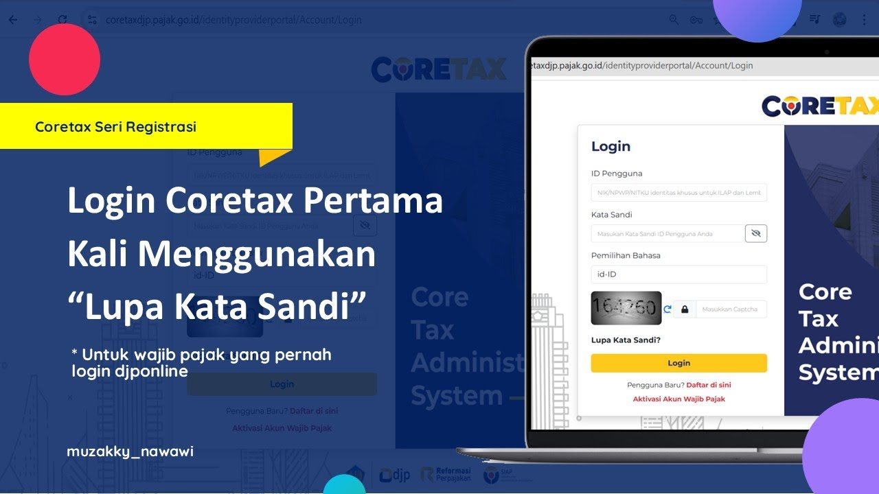 Login Awal Coretax Pakai Lupa Kata Sandi