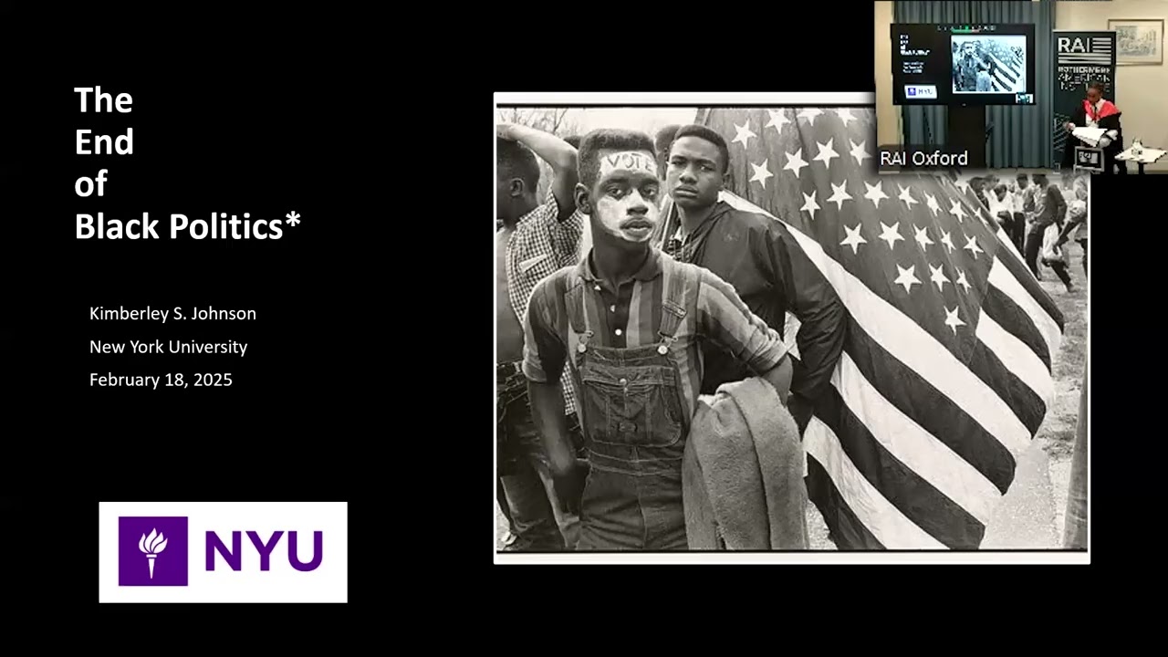 Winant Lecture 2025: 'The End of Black Politics' (Kimberley Johnson)