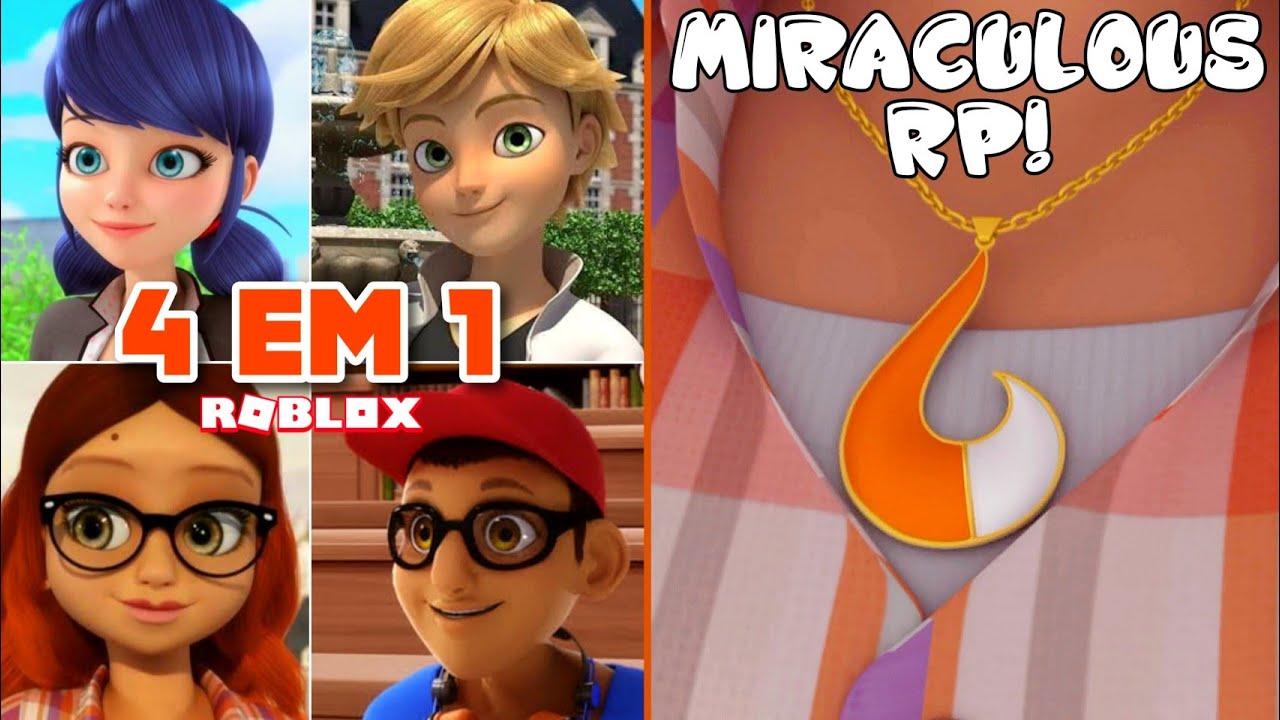 4 PERSONAGENS EM 1 SÓ MIRACULOUS (ALYA): MARINETTE, ADRIEN, ALYA E NINO (MIRACULOUS RP - ROBLOX)