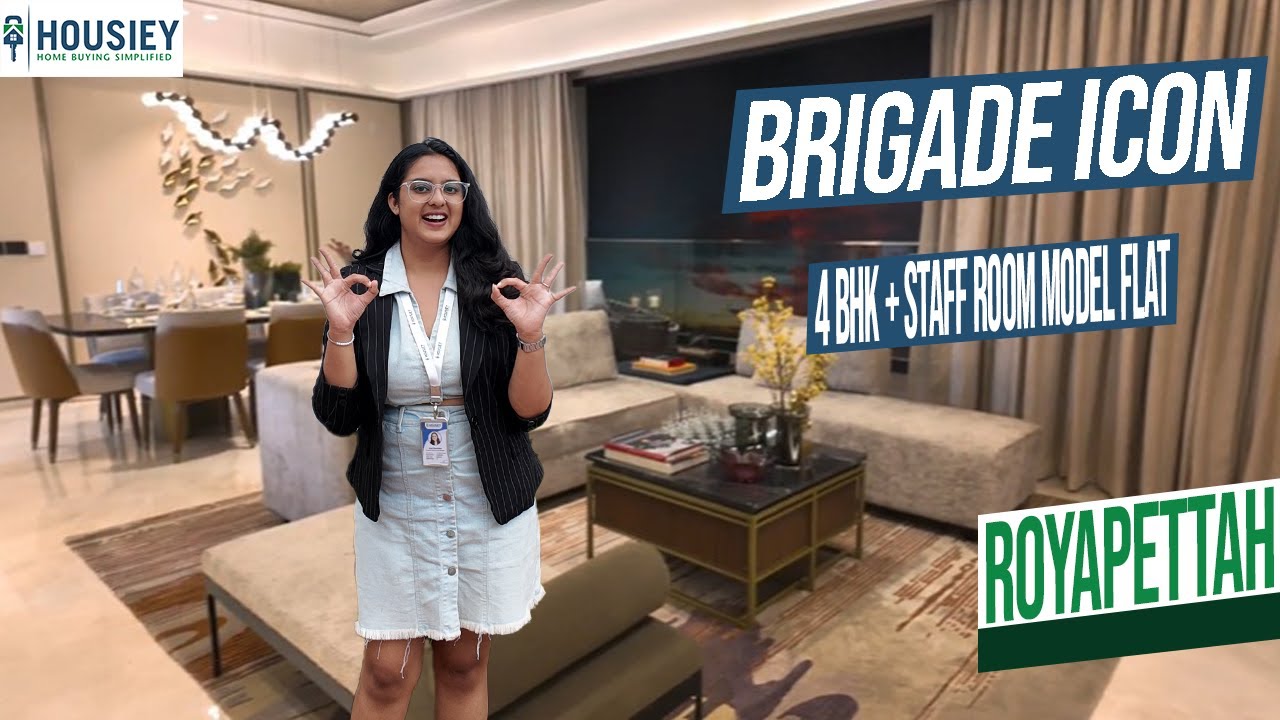 Brigade Icon Chennai | 4BHK + Staff Room Luxury Model Flat Tour At Royapettah | Price & Review 2025