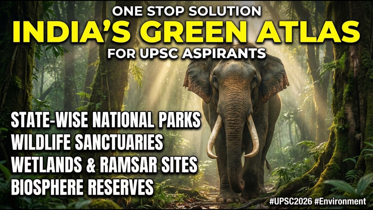 INDIA'S ECOLOGICAL MAP DECODED : NATIONAL PARKS , BIOSPHERES AND WETLANDS | UPSC 2026 | ACE IAS