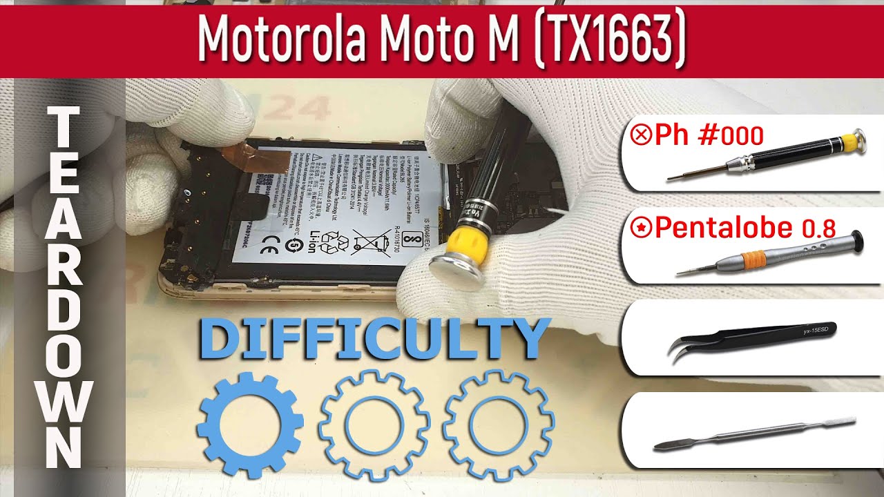 Как разобрать 📱 Motorola Moto M (TX1663) Разборка и ремонт