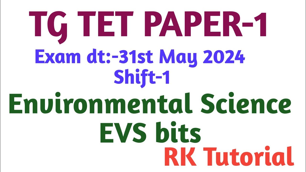TG TET PAPER 1 Previous Paper EVS bits #tgtetpaper1 #aptet #apdsc #tgdsc #environmentalscience  #evs