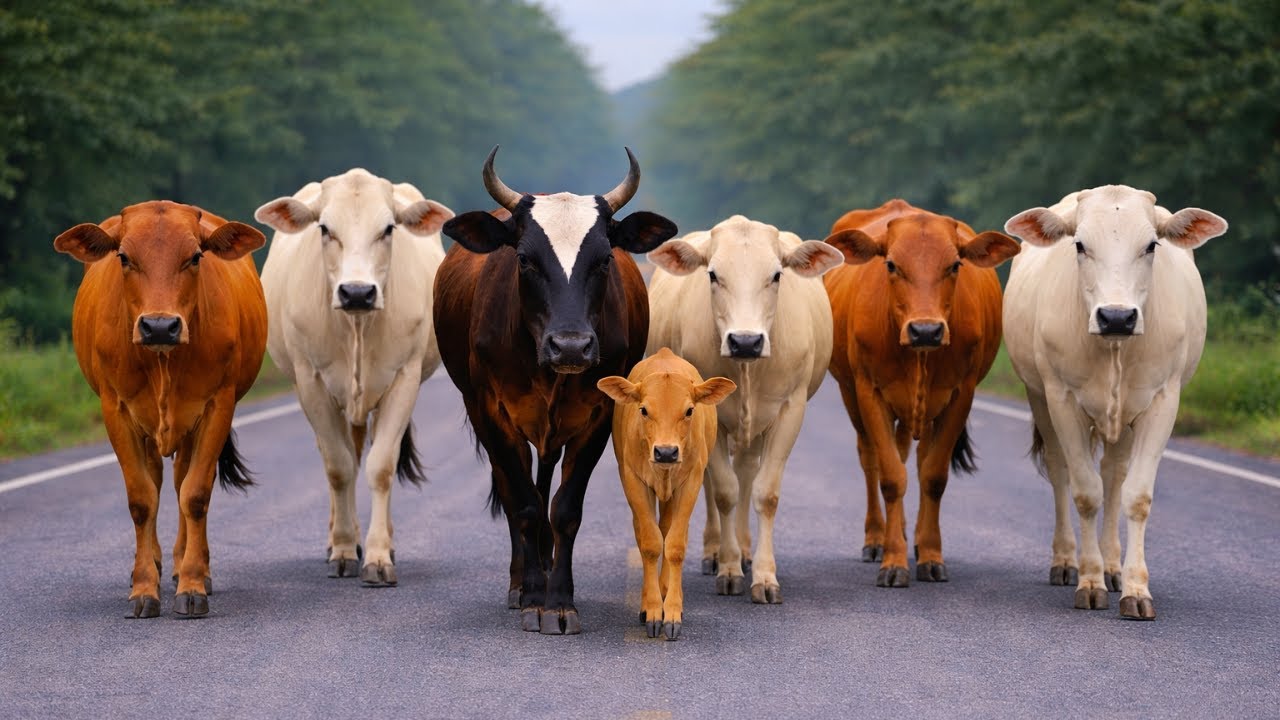 Mengiring Sapi Lembu  Menuju Ke Kandang Peternakan Hewan Ternak sapi - Suara sapi moo