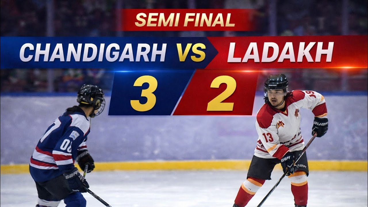 LADAKH vs CHANDIGARH semi final 2 l Ice hockey khelo india winter games ..#icehockey #kheloindia#leh
