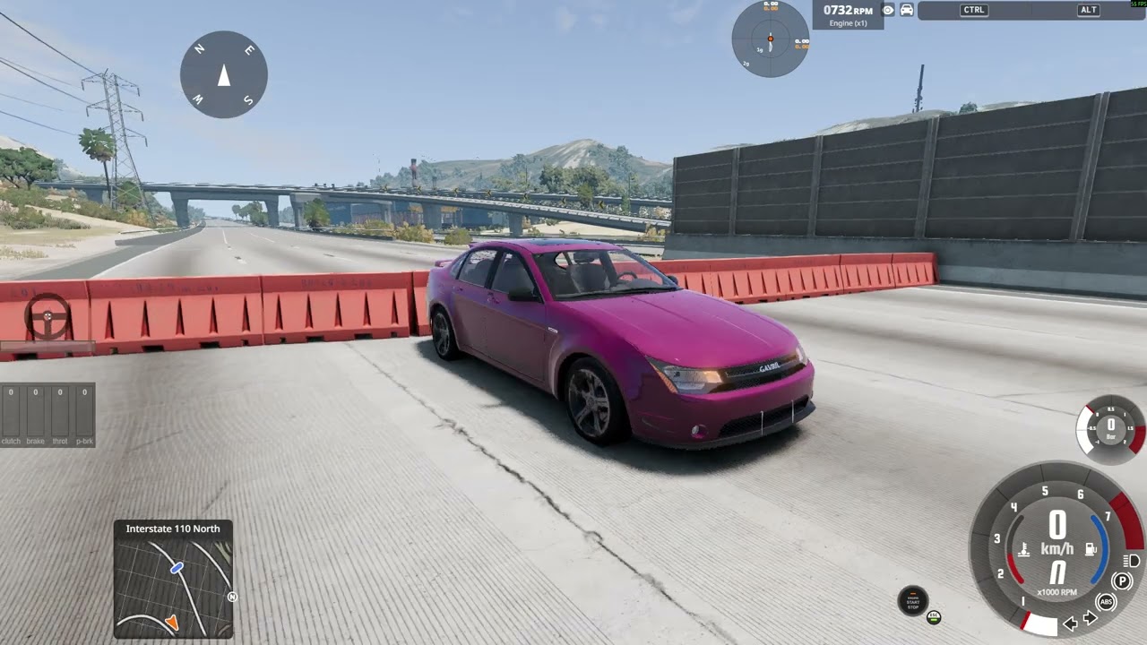 BeamNG.drive - Gavril Vertex - Testing Top Speed on the Highway and Crash Test