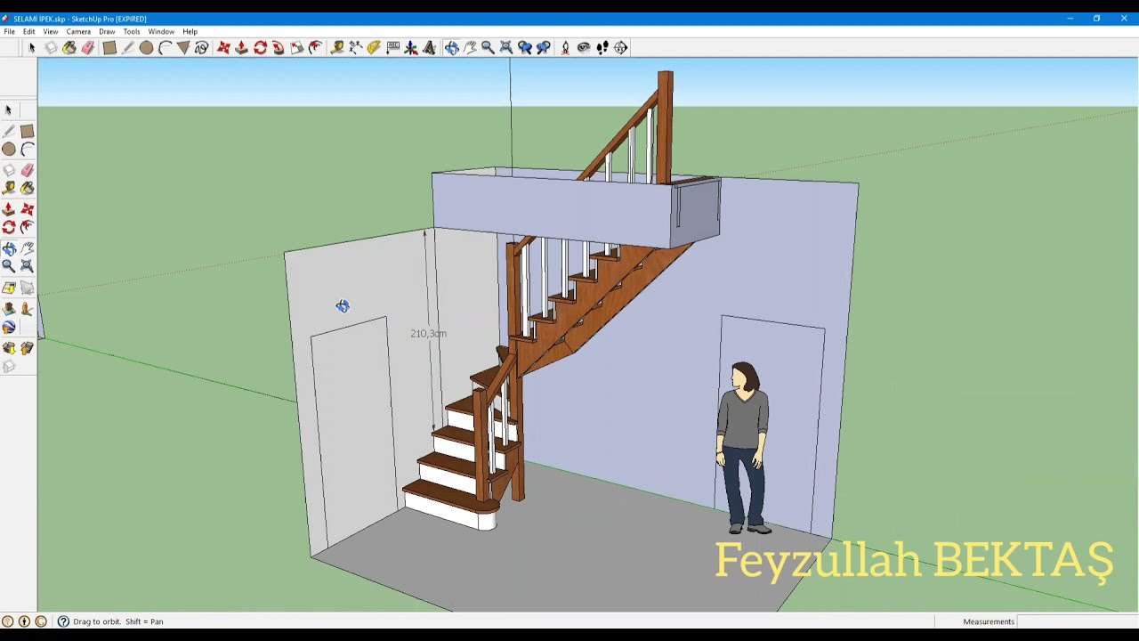 AHŞAP MERDİVEN (PROJESİ ÇİZİMİ) 2021