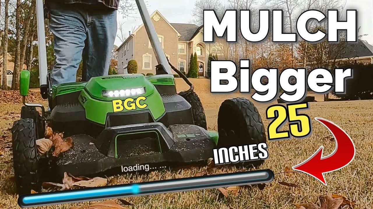 LARGEST Battery Mulching Lawn Mower for leaves  // Greenworks 25 inch 60 volt PRO