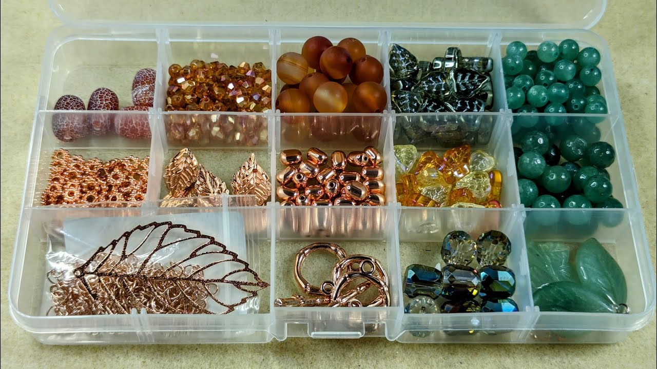 Organizing the Oct '23 Bargain Bead Box - Falling Leaves.