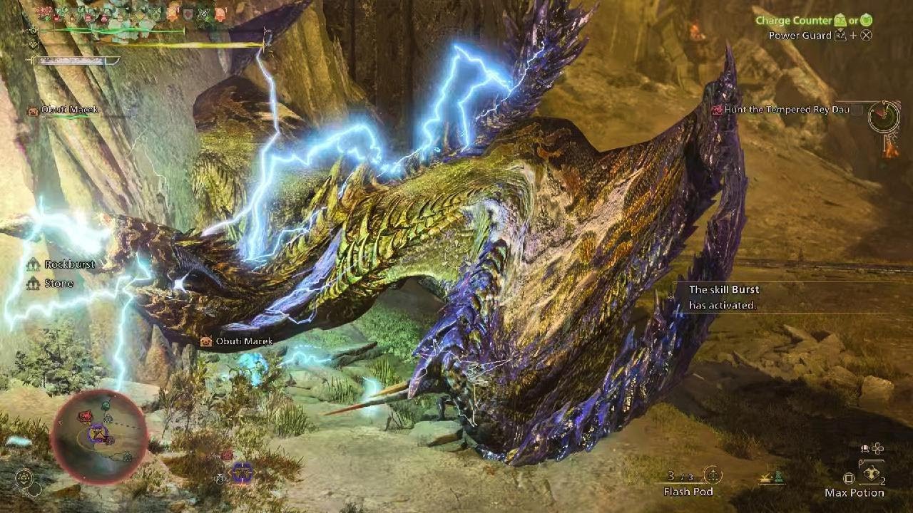 Monster Hunter Wilds 9⭐5&diams;️Tempered Rey Dau Lance solo 6'34''