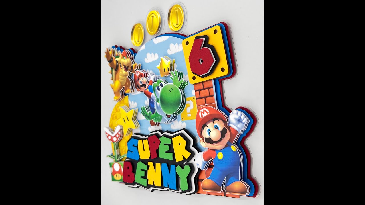 Super Mario Cake topper - Template