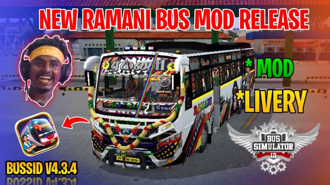 New Ramani Bus Mod Tamil | Bus Simulator Indonesia | Ramani Bus Livery In Bussid #ramani #bus #mod