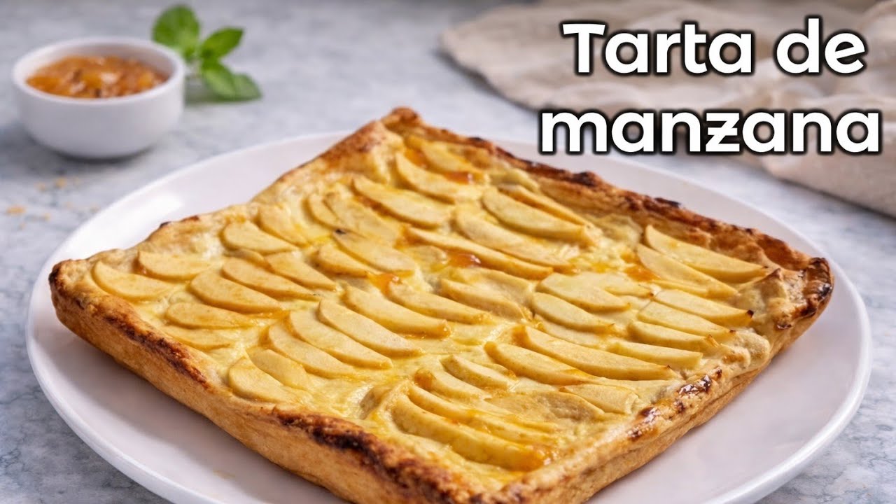 Tarta de MANZANA y crema pastelera 🍏